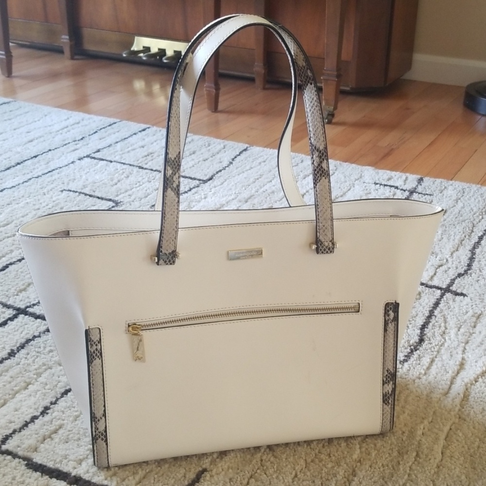Kate Spade Cream/Snakeskin Tote Bag